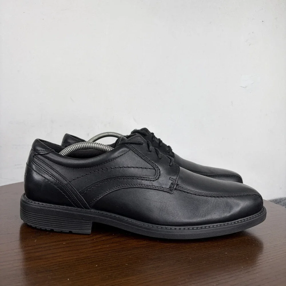 Rockport Shoes Men's 11W Wide Black Leather Oxford Derby Lace Up Casual